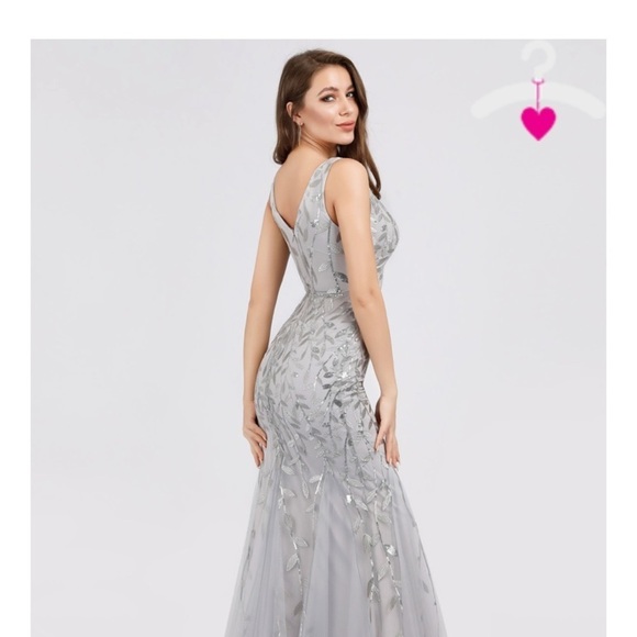 🆕V-Neck Sleeveless Mermaid Dress Evening Dress - Picture 2 of 3